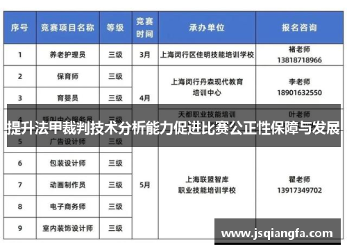 提升法甲裁判技术分析能力促进比赛公正性保障与发展